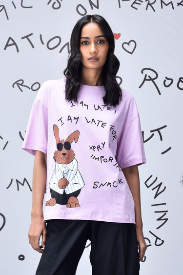 Regular Fit Rabbit T-Shirt - Smoothie Pink