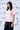 Heart print cotton t-shirt women in coral peach color, premium fashion UAE