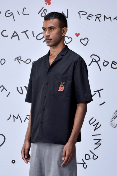 Cuban Rabbit Emboidery Relax Fit Shirt