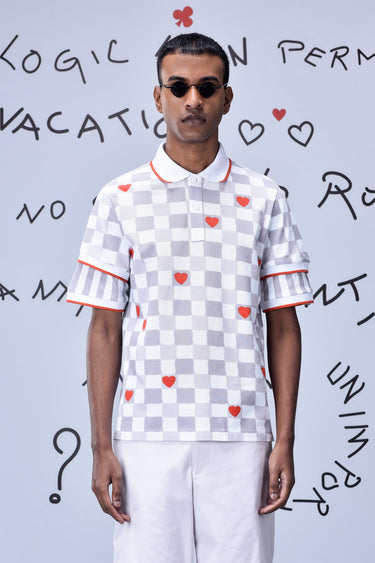 Chess Board Semi-Fitted Polo