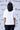 Cotton white t-shirt women UAE, minimal graphic print by Genes Lecoanet Hemant