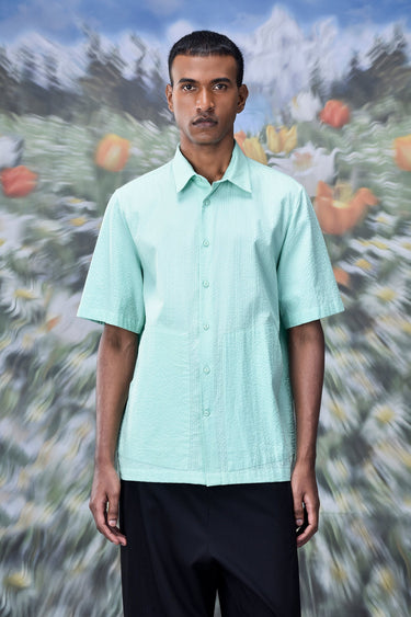 Solid Regular Fit Shirt- Nile Green