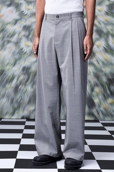 Poly-Wool Relax Fit Trousers- Pearl Grey