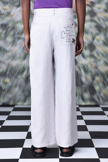 Pearl Grey Linen Trousers