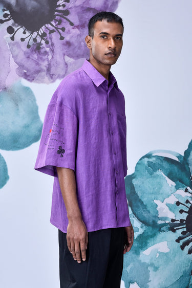 Lavender Graffiti Oversized Shirt