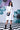 Sequin Placket Relax Fit Dress- White