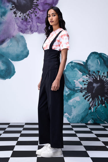 Highwaist Lace-up Relax Fit Overalls