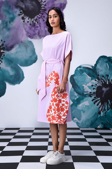 Rabbit Texture Relax Fit Dress- Smoothie Pink