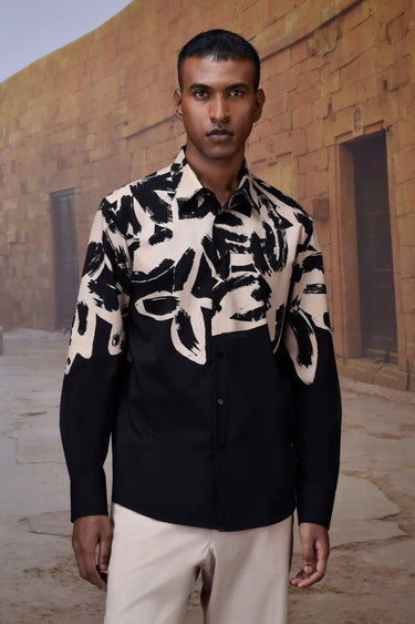 Black Abstract Brushstroke Shirt
