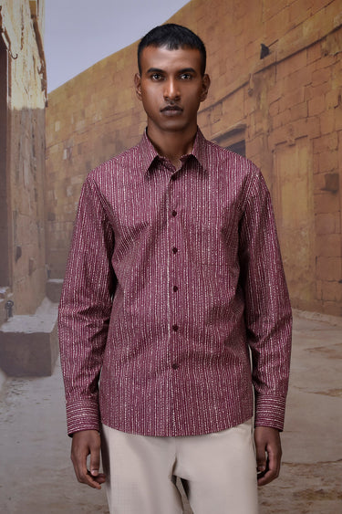 Cherry Lacquer Abstract Dot Shirt