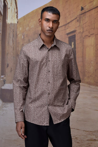 Warm Beige Abstract Dot Shirt