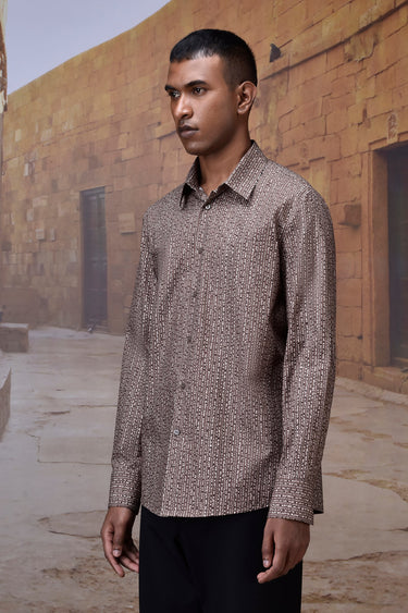 Warm Beige Abstract Dot Shirt
