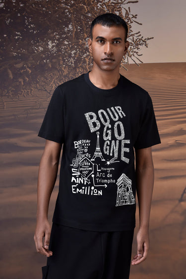 Bourgogne Paris Graphic Tee - Black