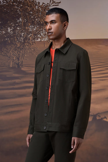 Military Green Utility Twill Jacket