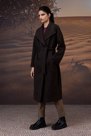Chocolate Brown Double-Layer Fleece Overcoat