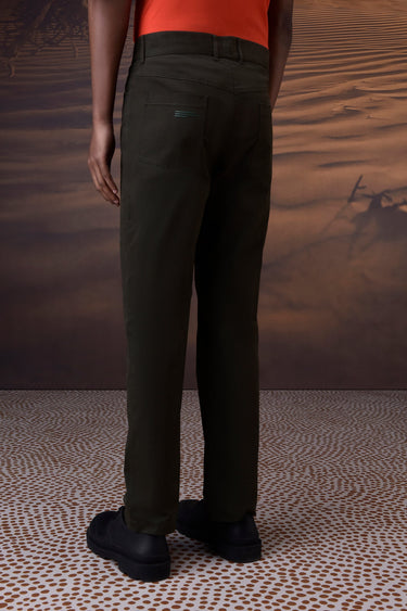 Military Green Cotton Twill Trouser