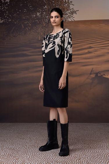 Monochrome Brushstroke Dress