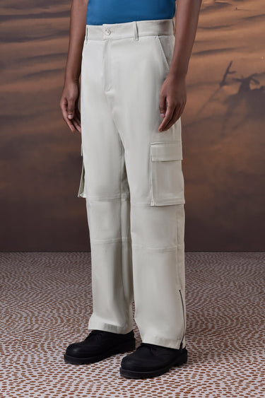 Soft Fern Green Cotton Twill Cargo Trousers