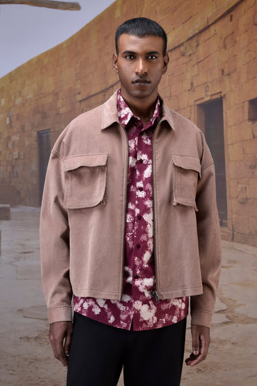 Warm Beige Classic Corduroy Shirt