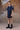 Navy Flounce Sleeve Cotton Dress