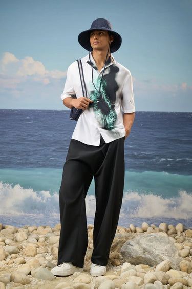 Black and white shirt for men perfect for summer wear