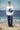 Blue and white shirt for men with relaxed fit and clean silhouette
