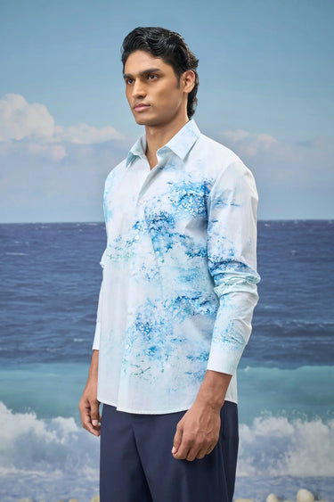 Multicolour Premium Cotton Poplin Abstract Print Shirt