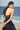 Navy poly wool dress for women styled for evening wear