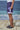 Navy shorts for women with elastic waistband and minimal detailing