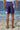 Navy viscose nylon shorts for women styled for casual wear