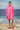 Barbie pink oversized dress for women with relaxed fit and fluid silhouette