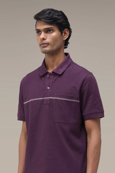 Men's Premium Deep Purple Cotton Pique Polo