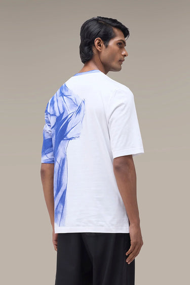 Premium Draped Print T-Shirt in White