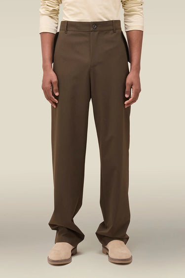 Men's Premium Khaki Poly Viscose Straight-Leg Trousers
