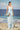 Sleeveless Dress in Premium Cotton Poplin with Watercolour Print
