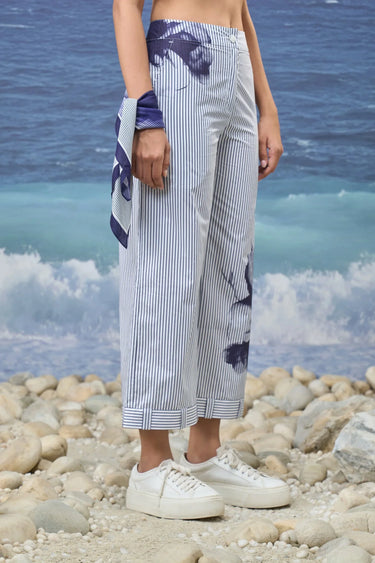 Premium cotton culottes for women showing breathable structured fabric texture