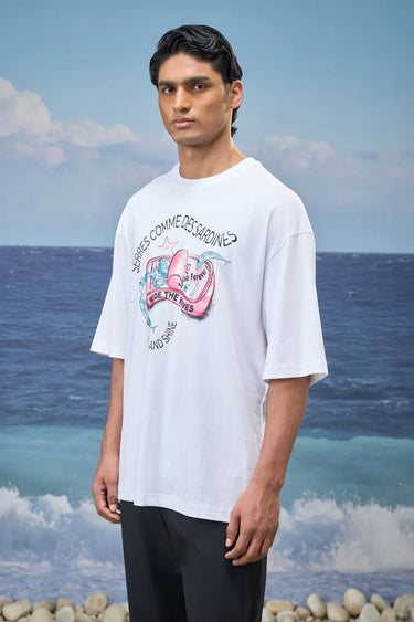 White Premium Cotton Single Jersey Graphic T-Shirt