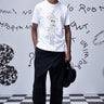 White cotton graphic t-shirt for men with sketch print by Genes Lecoanet Hemant UAE