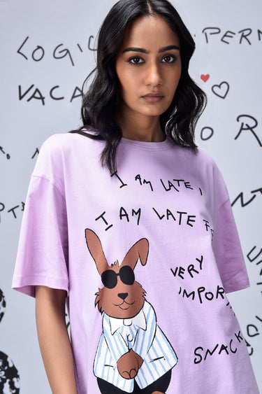 Regular Fit Rabbit T-Shirt - Smoothie Pink