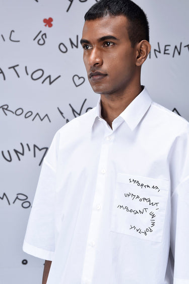 Cotton Rabbit Sticker Oversized Shirt