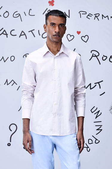 Cotton Poplin Regular Fit Shirt- Pearl Grey