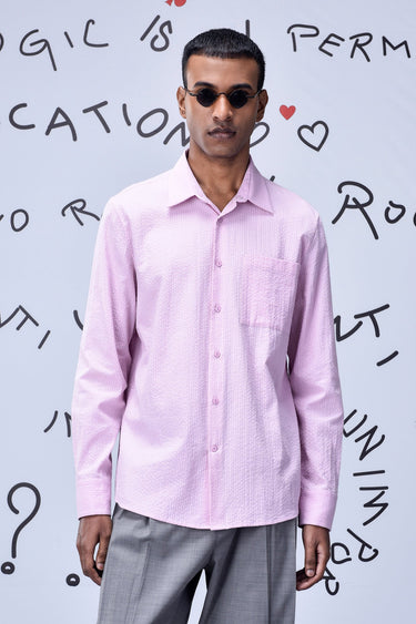 Solid Regular Fit Shirt- Smoothie Pink