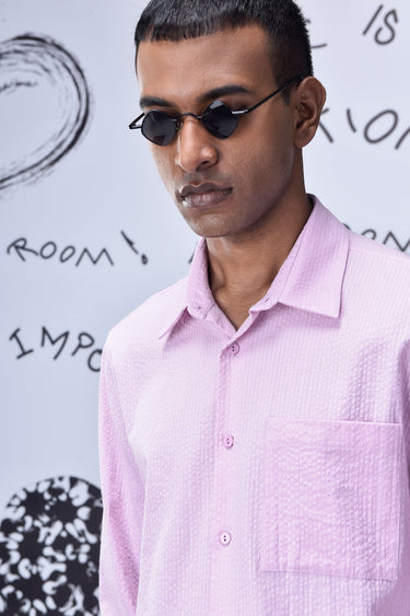 Solid Regular Fit Shirt- Smoothie Pink
