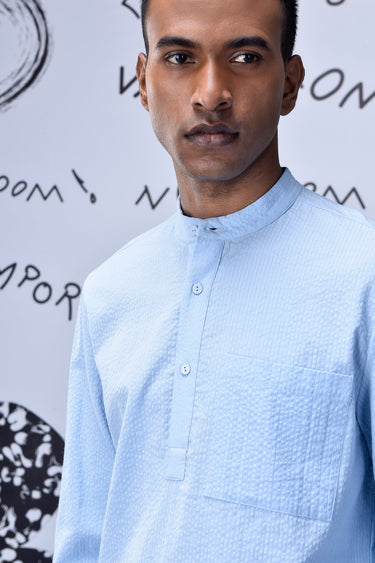Solid Regular Fit Shirt-Light Blue