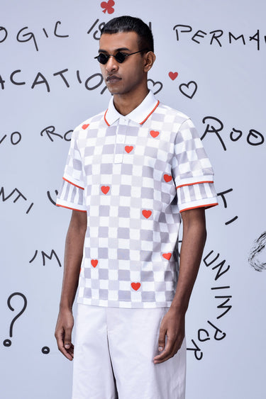 Chess Board Semi-Fitted Polo