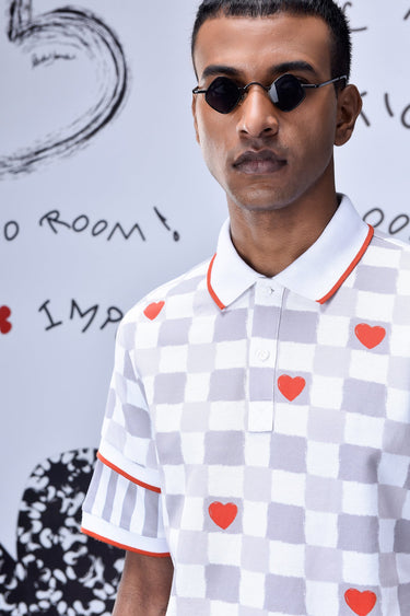Chess Board Semi-Fitted Polo