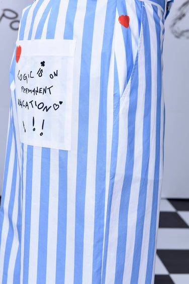 Chess Board Striped Relaxed Fit Trousers