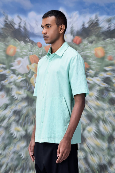 Solid Regular Fit Shirt- Nile Green