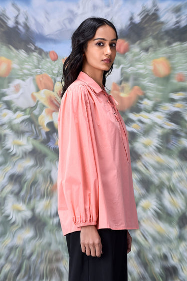 Malmal Lace up Relax Fit Top- Coral Peach
