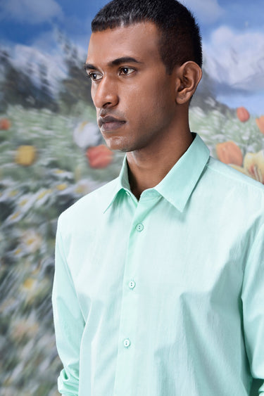 Malmal Formal Regular Fit Shirt- Nile Green